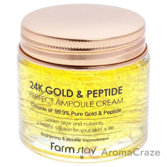 Picture of 24K Gold and Peptide Perfect Ampoule Cream by FarmStay for Women - 2.7 oz Cream