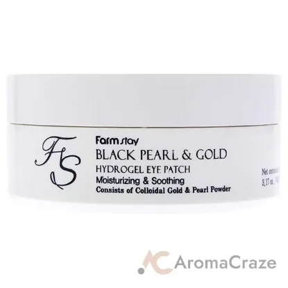 Picture of Black Pearl and Gold Hydrogel Eye Patch by FarmStay for Women - 60 Pc Eye Patch