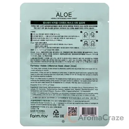 Picture of Visible Difference Mask Sheet - Aloe by FarmStay for Women - 1 Pc Mask