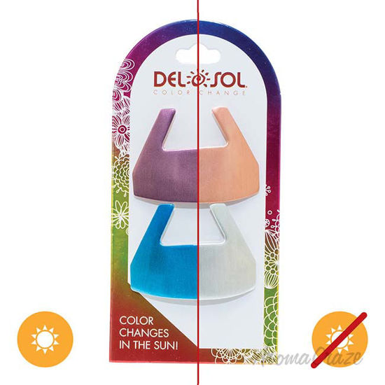 Picture of Color-Changing Hair Barrettes - Metallic Geometric Polished Finish by DelSol for Women - 2 Pc