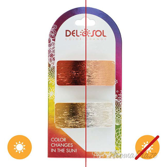Picture of Color-Changing Hair Barrettes - Metallic Rectangle by DelSol for Women - 2 Pc