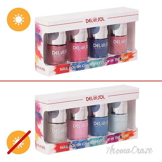 Picture of Color-Changing Nail Polish Set by DelSol for Women - 4 x 0.34 oz 