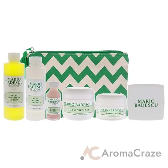 Picture of Acne Control Kit by Mario Badescu for Unisex - 5 Pc 6oz Acne Facial Cleanser, 8oz Special Cucumber Lotion, 2oz Drying Mask, 1oz Drying Lotion, 0.5oz Drying Cream