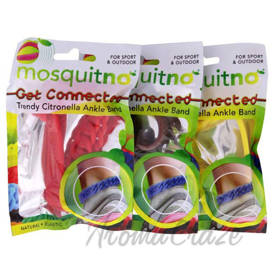 Picture of Get Connected Citronella Ankle Band Set by Mosquitno for Unisex - 3 Pc Band Brown, Yellow, Red