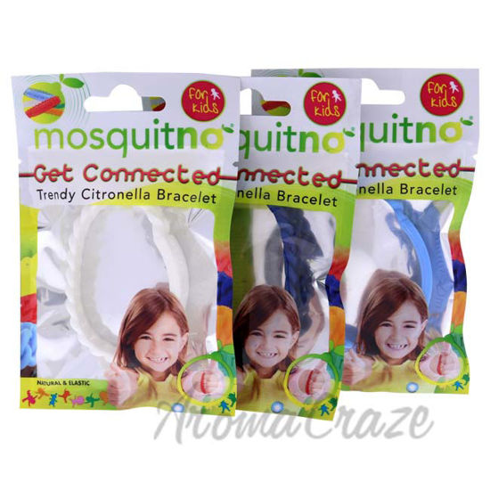 Picture of Get Connected Citronella Bracelet Set by Mosquitno for Kids - 3 Pc Bracelet Light Blue, Blue, White