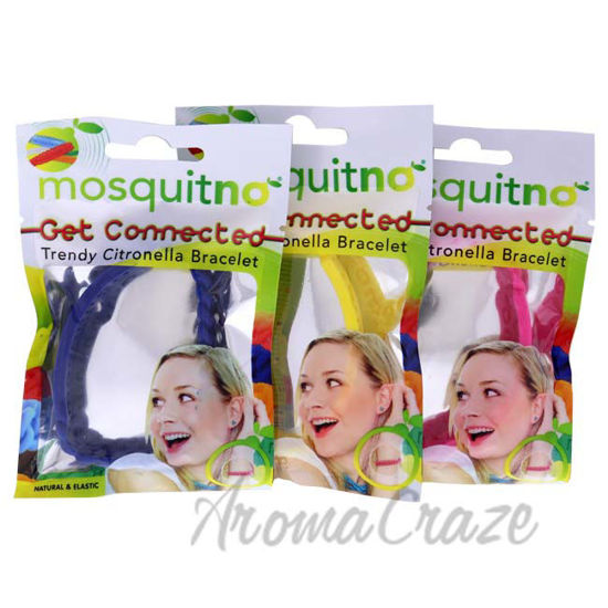 Picture of Get Connected Citronella Bracelet Set by Mosquitno for Unisex - 3 Pc Bracelet Pink, Yellow, Blue