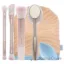 Picture of Endless Summer Makeup Brush Set by Real Techniques for Women - 8 Pc Foundation Brush - 209, Highlighter Brush - 413, Setting Brush - 402, Deluxe Crease Brush - 300, Glow Brush - 248, Complexion Brush - 247, Sunless Tanning Mitt