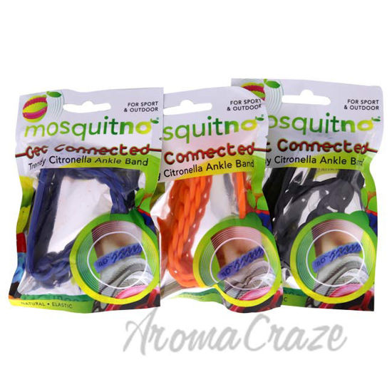 Picture of Get Connected Citronella Ankle Band Set by Mosquitno for Unisex - 3 Pc Band Orange, Blue, Black