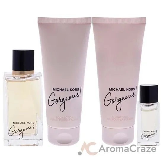 Picture of Gorgeous by Michael Kors for Women - 4 Pc Gift Set 3.4oz EDP Spray, 0.17oz EDP Spray, 3.4oz Body Lotion, 3.4oz Shower Gel