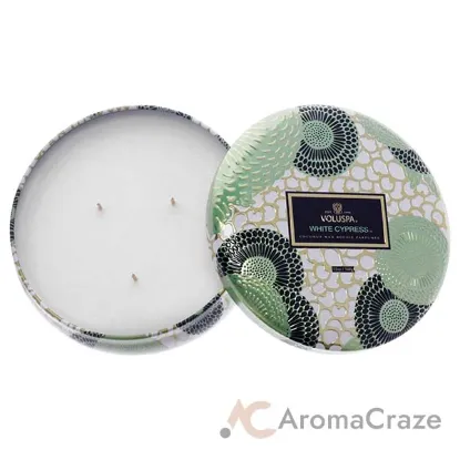Picture of Japonica Collection 3 Wick Tin Candle - White Cypress by Voluspa for Unisex - 12 oz Candle