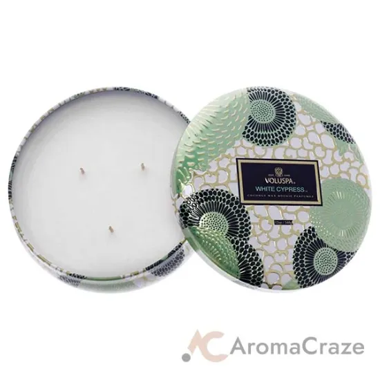 Picture of Japonica Collection 3 Wick Tin Candle - White Cypress by Voluspa for Unisex - 12 oz Candle