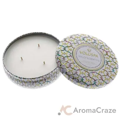 Picture of Maison Blanc Collection 3 Wick Tin Candle - Wildflowers by Voluspa for Unisex - 12 oz Candle