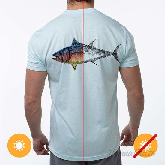Picture of Men Classic Crew Tee - Big Fish-Ice Blue by DelSol by Men - 1 Pc T-Shirt (XL)