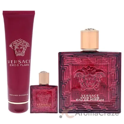 Picture of Versace Eros Flame by Versace for Men - 3 Pc Gift Set 3.4oz EDP Spray, 0.17oz EDP Spray (Mini), 5oz Bath and Shower Gel
