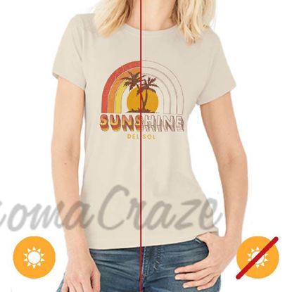 Picture of Women Crew Tee - Sunshine - Beige by DelSol for Women - 1 Pc T-Shirt (S-C-P)