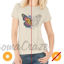 Picture of Women Crew Tee - Butterfly Floral - Beige by DelSol for Women - 1 Pc T-Shirt (M-M-M)