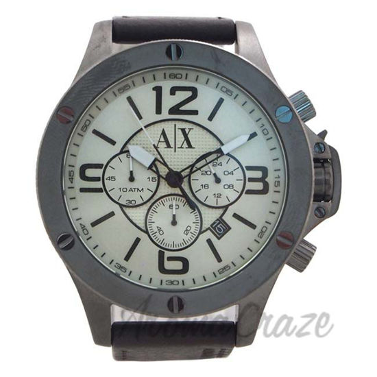 Picture of AX1519 Chronograph Dark Brown Leather Strap Watch by Armani Exchange for Men - 1 Pc Watch