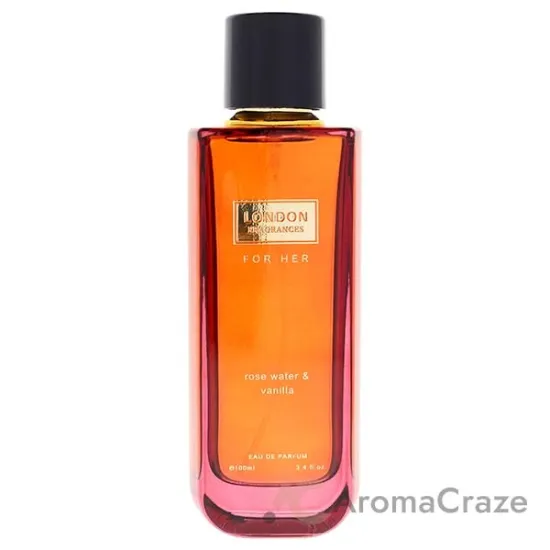 Picture of London Fragrances - Rose Water and Vanilla by Fine Perfumery for Women - 3.4 oz EDP Spray