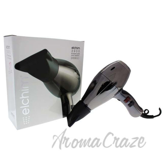 Picture of 3900 Titanium Ionic-Ceramic Hair Dryer - Black-Silver by Elchim for Unisex - 1 Pc