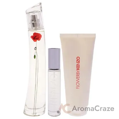 Picture of Flower La Recolte Parisienne by Kenzo for Women - 3 Pc Gift Set 2.5oz EDP Spray, 0.33oz EDP Spray (Mini), 2.5oz Body Milk