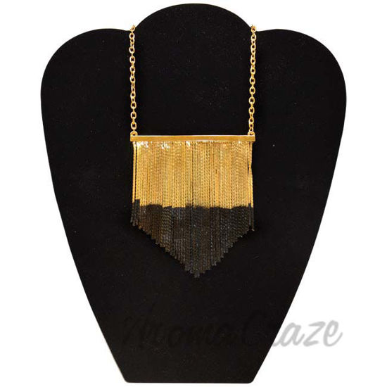 Picture of Cocktail Fringe Necklace in Gold/Black by CC Skye for Women - 1 Pc Necklace