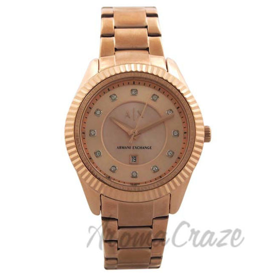 Picture of AX5432 Rose Gold-Tone Stainless Steel Bracelet Watch by Armani Exchange for Women - 1 Pc Watch