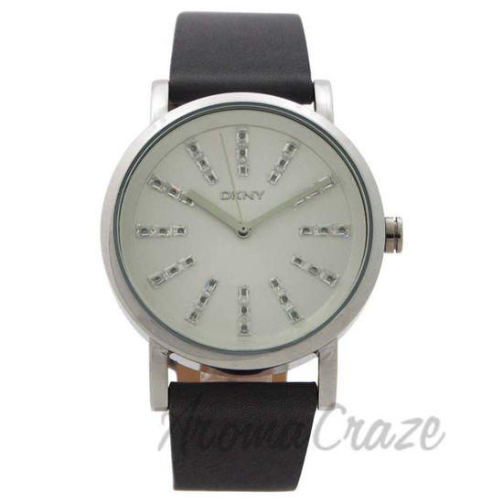 Picture of NY2421 Soho Gray Leather Strap Watch by DKNY for Women - 1 Pc Watch