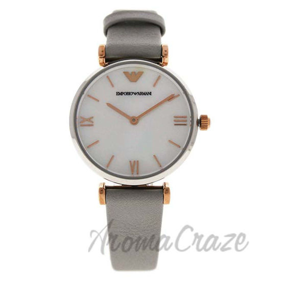 Picture of AR1965 Gianni T-Bar Gray Leather Strap Watch by Emporio Armani for Women - 1 Pc Watch