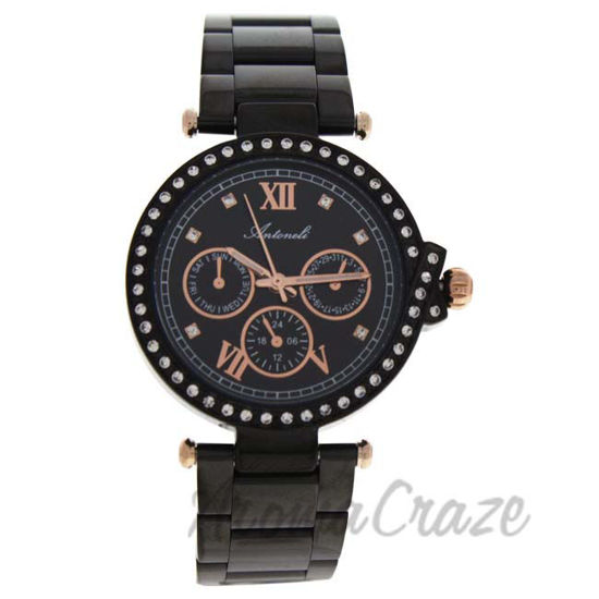 Picture of AL0519-14 Black Stainless Steel Bracelet Watch by Antoneli for Women - 1 Pc Watch