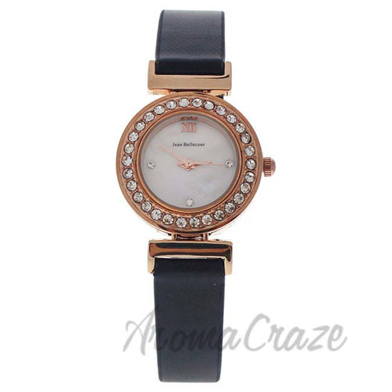 Picture of REDL1 Rose Gold/Black Leather Strap Watch by Jean Bellecour for Women - 1 Pc Watch
