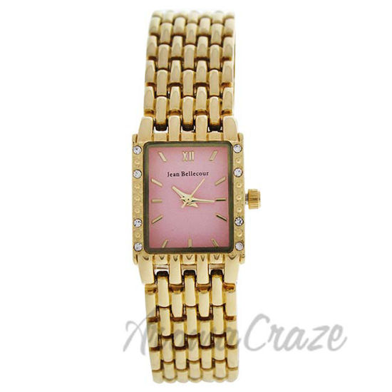 Picture of REDS25-GP Gold Stainless Steel Bracelet Watch by Jean Bellecour for Women - 1 Pc Watch