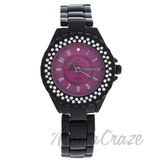 Picture of 2033L-BP Black Stainless Steel Bracelet Watch by Kim & Jade for Women - 1 Pc Watch