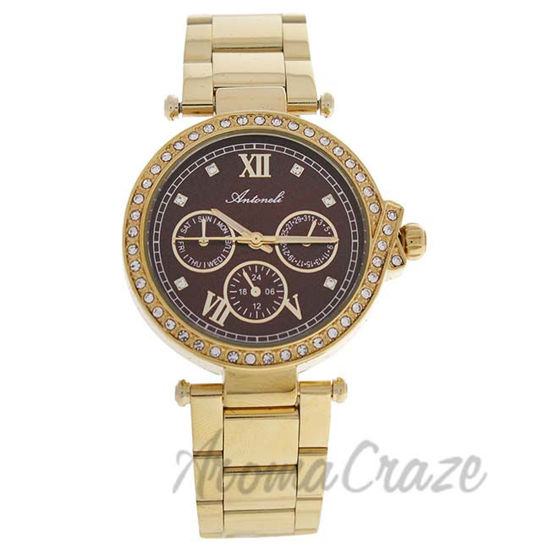 Picture of AL0519-12 Gold Stainless Steel Bracelet Watch by Antoneli for Women - 1 Pc Watch