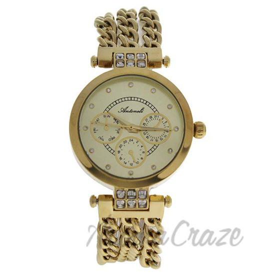 Picture of AL0704-03 Gold Stainless Steel Bracelet Watch by Antoneli for Women - 1 Pc Watch