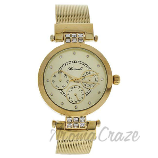 Picture of AL0704-06 Gold Stainless Steel Bracelet Watch by Antoneli for Women - 1 Pc Watch