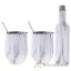 Picture of Stainless Steel Double Wall Wine Tumbler and Wine Bottle - Carrara Marble by Chillout Life for Unisex - 3 Pc 2 x 12oz Stainless Steel Wine Tumbler, 2 Stainless Steel Straw, 2 Crystal Clear Splash Proof Lid, 2 Silicone Straw Tips, Straw Cleaning Brush, 25oz Stainless Steel Wine Bottle (Empty)
