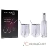 Picture of Stainless Steel Double Wall Wine Tumbler and Wine Bottle - Carrara Marble by Chillout Life for Unisex - 3 Pc 2 x 12oz Stainless Steel Wine Tumbler, 2 Stainless Steel Straw, 2 Crystal Clear Splash Proof Lid, 2 Silicone Straw Tips, Straw Cleaning Brush, 25oz Stainless Steel Wine Bottle (Empty)