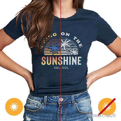 Picture of Women Crew Tee - Bring On The Sunshine - Indigo by DelSol for Women - 1 Pc T-Shirt (S-C-P)