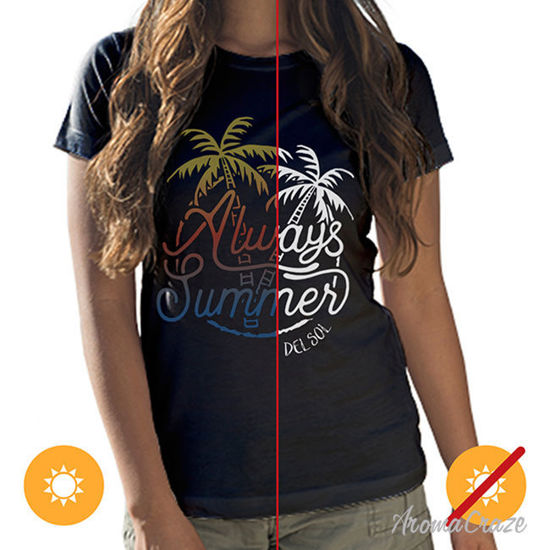 Picture of Women Crew Tee - Always Palms - Black by DelSol for Women - 1 Pc T-Shirt (M-M-M)