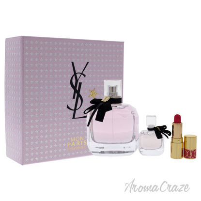 Picture of Mon Paris by Yves Saint Laurent for Women - 3 Pc Gift Set 3oz EDP Spray, 0.25oz EDP Splash, 0.05oz Lipstick