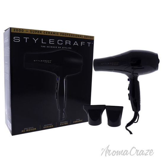 Picture of 2000 Super Ceramic Dryer - Black by StyleCraft for Unisex - 1 Pc Hair Dryer