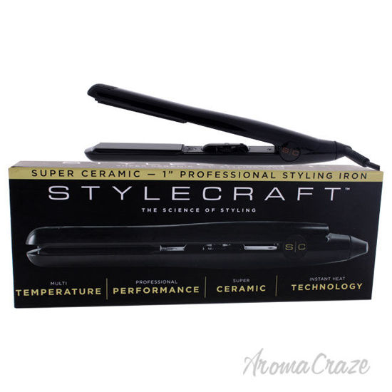 Picture of Super Ceramic Styling Iron - SCSC1 Black by StyleCraft for Unisex - 1 Inch Flat Iron
