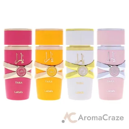 Picture of My Yara Collection by Lattafa for Women - 4 Pc Gift Set 0.84oz Yara Candy EDP Spray, 0.84oz Yara Tous EDP Spray, 0.84oz Yara Moi EDP Spray, 0.84oz Yara EDP Spray