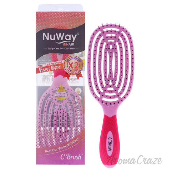 Picture of Circular and Venting Detangling C Brush - Pink by NuWay 4Hair for Unisex - 1 Pc Hair Brush