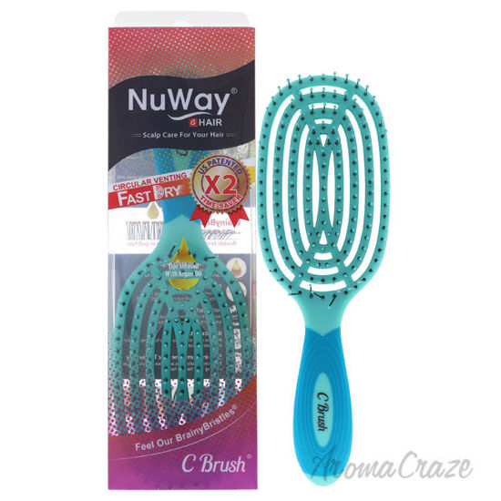 Picture of Circular Venting Detangling C Brush - Aqua by NuWay 4Hair for Unisex - 1 Pc Hair Brush