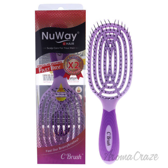 Picture of Circular Venting Detangling C Brush - Purple by NuWay 4Hair for Unisex - 1 Pc Hair Brush