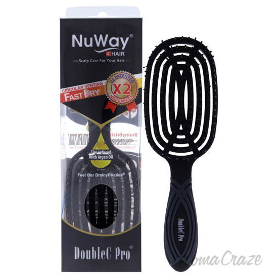 Picture of Circular Venting Detangling C Brush - Black by NuWay 4Hair for Unisex - 1 Pc Hair Brush