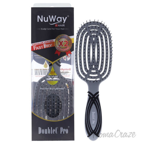 Picture of Circular Venting Detangling C Brush - Gray by NuWay 4Hair for Unisex - 1 Pc Hair Brush