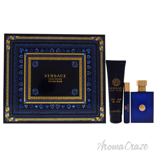 Picture of Dylan Blue by Versace for Men - 3 Pc Gift Set 3.4oz EDT Spray, 0.3oz EDT Spray, 5.0oz Bath and Shower Gel