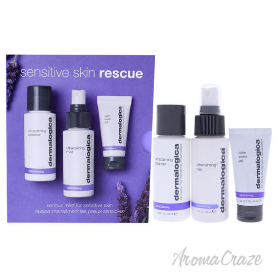 Picture of Sensitive Skin Rescue Kit by Dermalogica for Women - 3 Pc 1.7oz Ultracalming Cleanser, 1.7oz Ultracalming Mist, 05oz Calm Water Gel